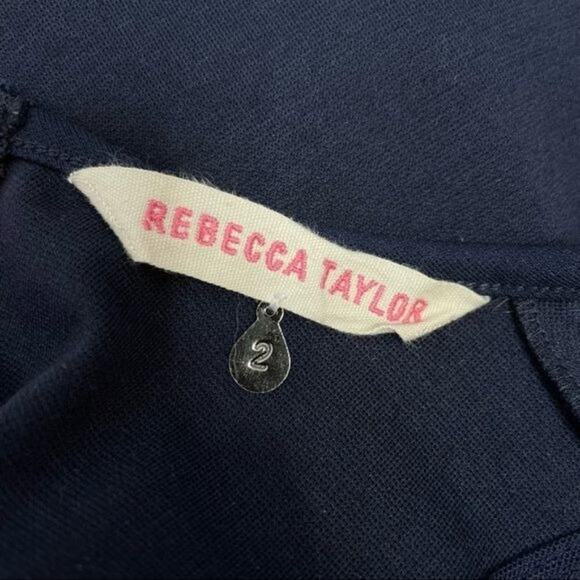 REBECCA TAYLOR Dress Womens Size 2 Fit & Flare Feminine Nautical Party Holiday - Picture 8 of 9